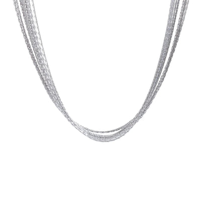 Layered chain overlay collar necklace fashion - product image