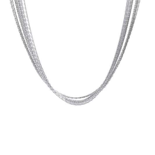 Layered chain overlay collar necklace fashion - product image