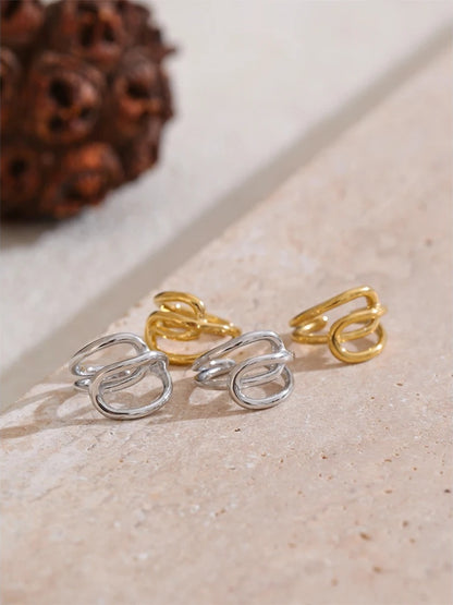 Layered minimalist ear bone adjustable clip earrings - product image