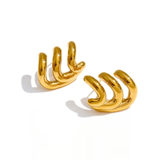 Layered minimalist hoop daily wear earrings - product image