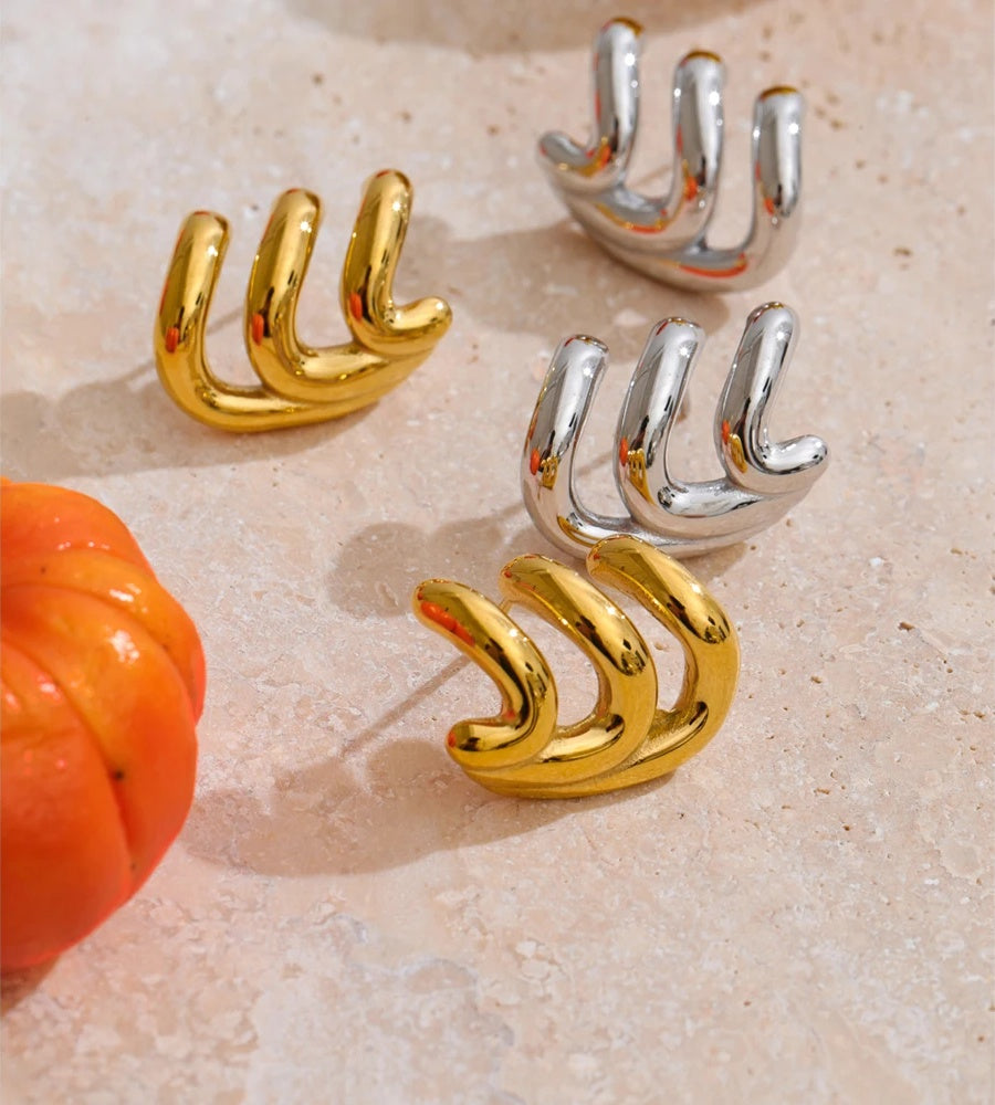 Layered minimalist hoop daily wear earrings - product image