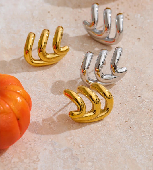 Layered minimalist hoop daily wear earrings - product image