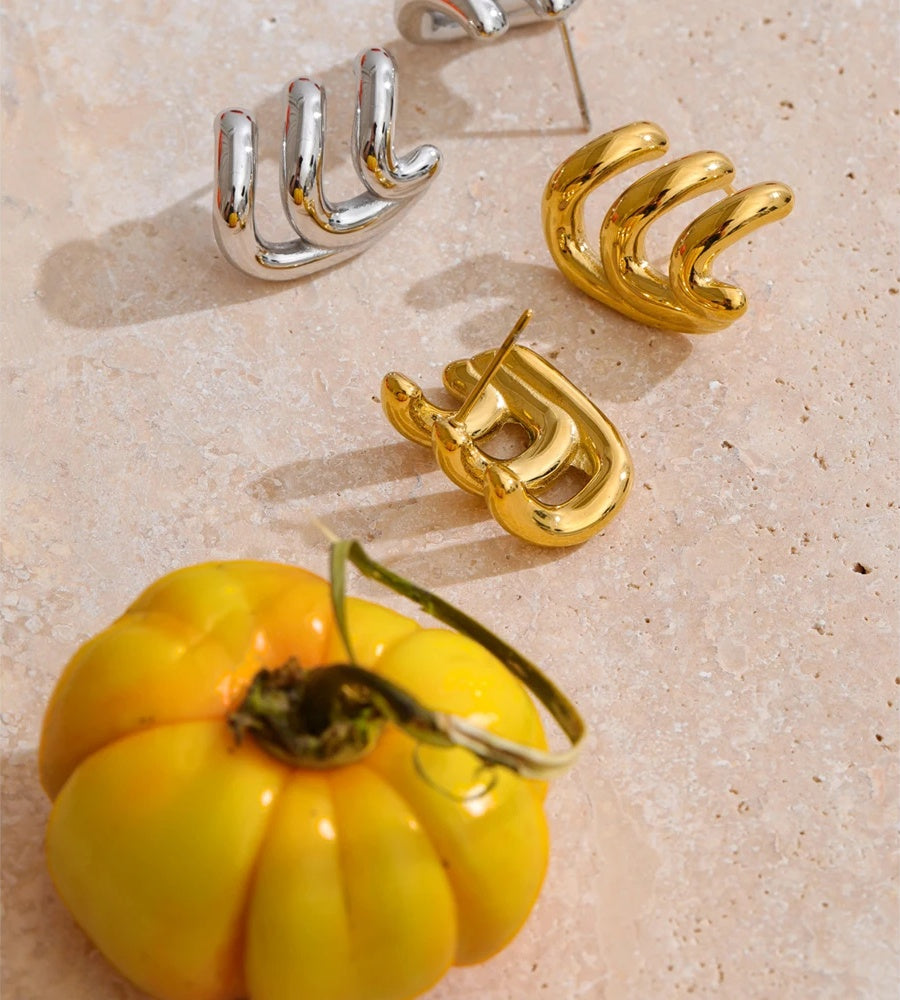 Layered minimalist hoop daily wear earrings - product image