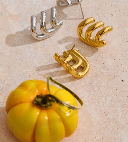 Layered minimalist hoop daily wear earrings - product image
