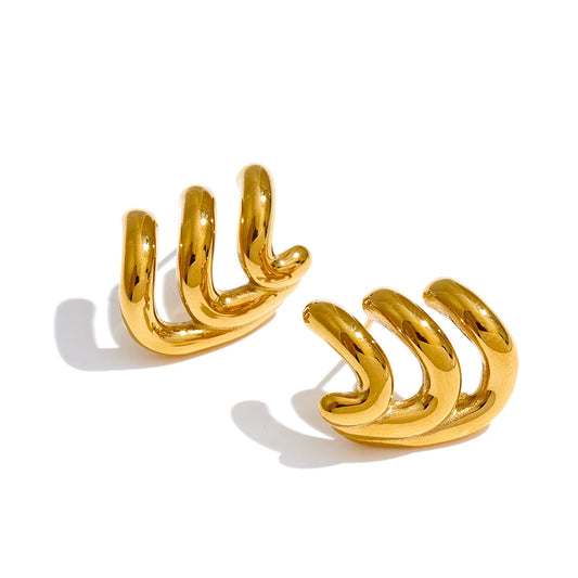 Layered minimalist hoop daily wear earrings - product image