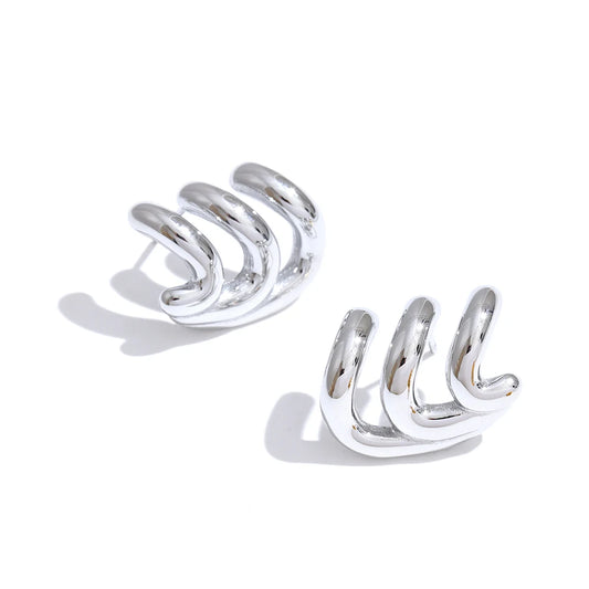 Layered minimalist hoop daily wear earrings - product image