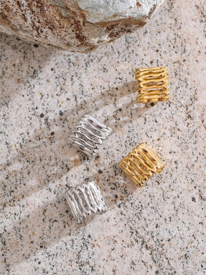 Layered modern adjustable ear bone clip earrings - product image