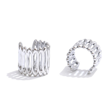 Layered modern adjustable ear bone clip earrings - product image