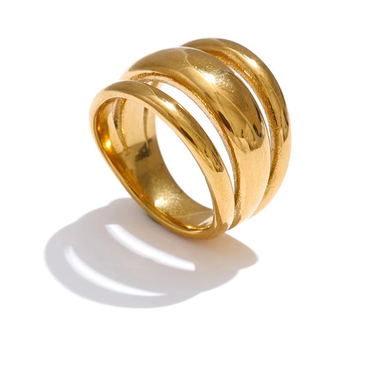 Layered wide modern adjustable ring - product image