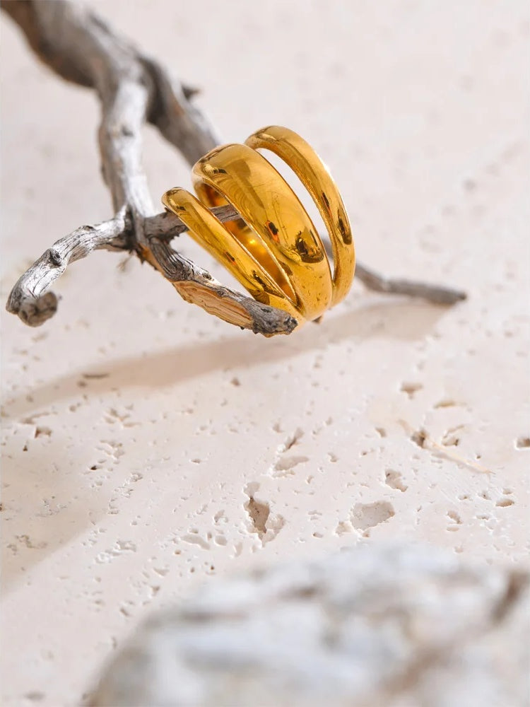 Layered wide modern adjustable ring - product image