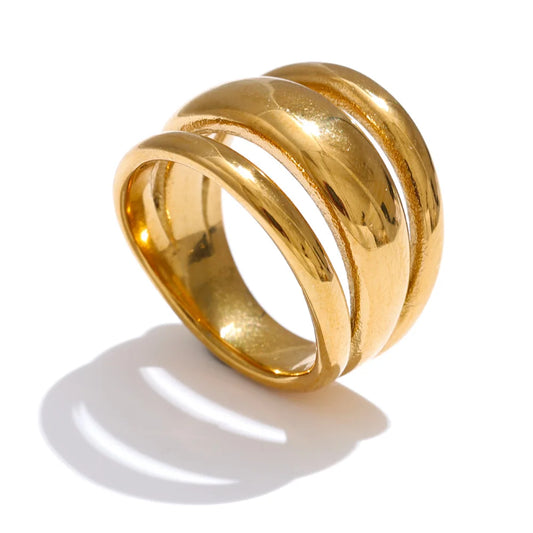 Layered wide modern adjustable ring - product image