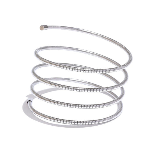 Layered wide modern statement bangle bracelet - product image