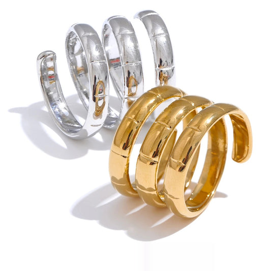 Layered wrapped contemporary finger ring women - product image
