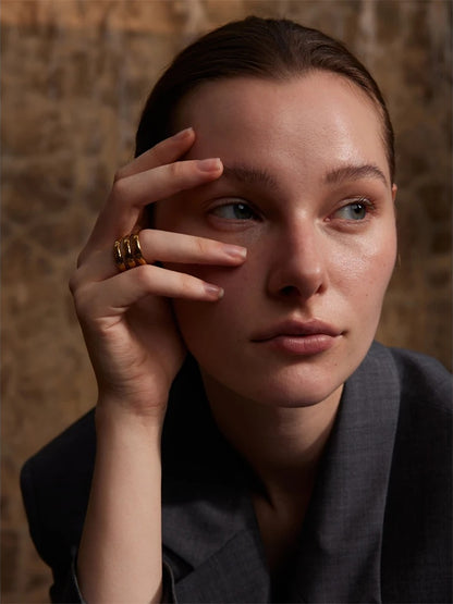 Layered wrapped contemporary finger ring women - product image