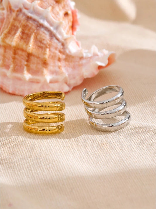 Layered wrapped contemporary finger ring women - product image
