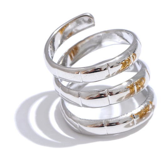 Layered wrapped contemporary finger ring women - product image