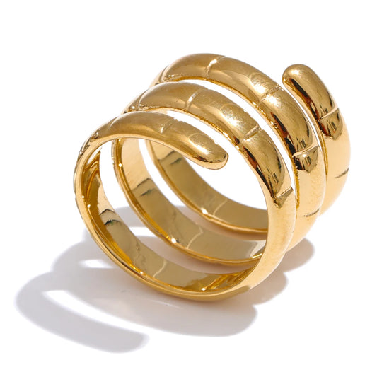 Layered wrapped contemporary finger ring women - product image