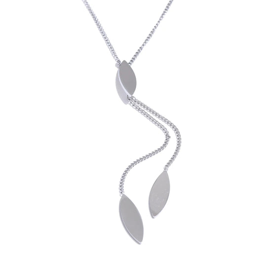 Leaf chain long drop pendant necklace - product image