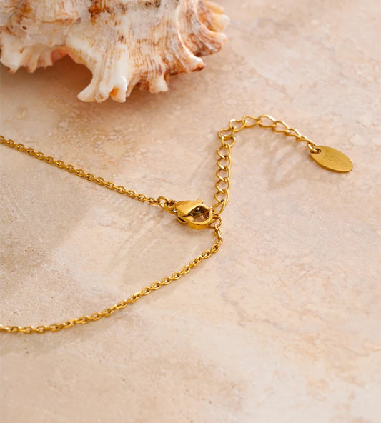 Leaf chain tassel cubic zirconia pendant necklace - product image