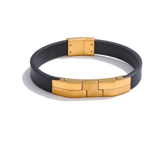 Leather men modern fashion bracelet - product image