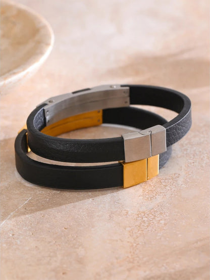 Leather men modern fashion bracelet - product image