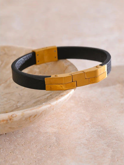 Leather men modern fashion bracelet - product image