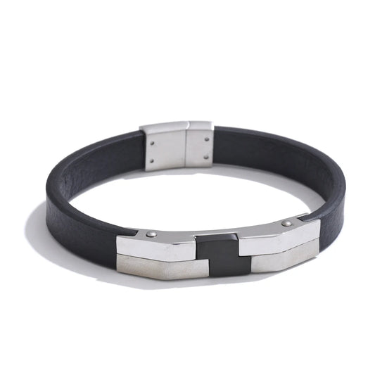Leather men modern fashion bracelet - product image