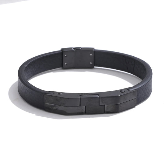 Leather men modern fashion bracelet - product image