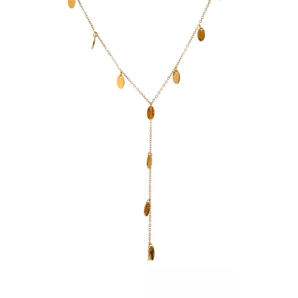 Leaves drop thin chain modern pendant necklace - product image