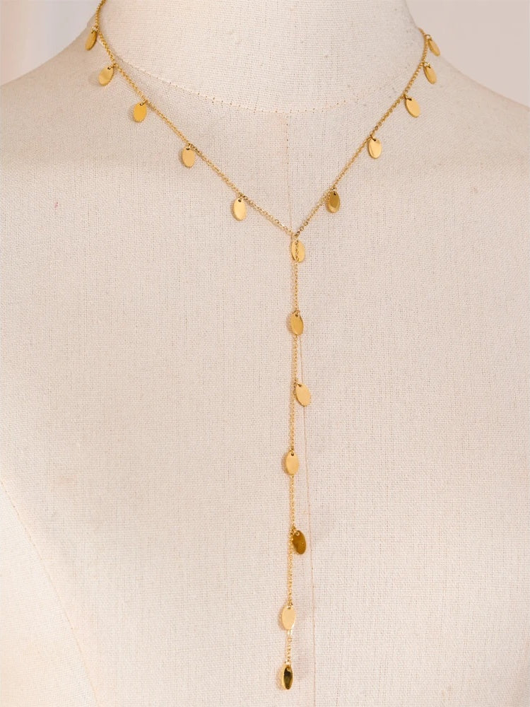 Leaves drop thin chain modern pendant necklace - product image