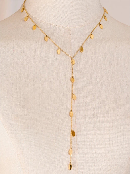 Leaves drop thin chain modern pendant necklace - product image