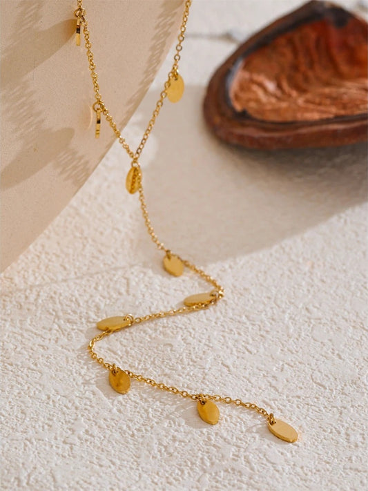 Leaves drop thin chain modern pendant necklace - product image