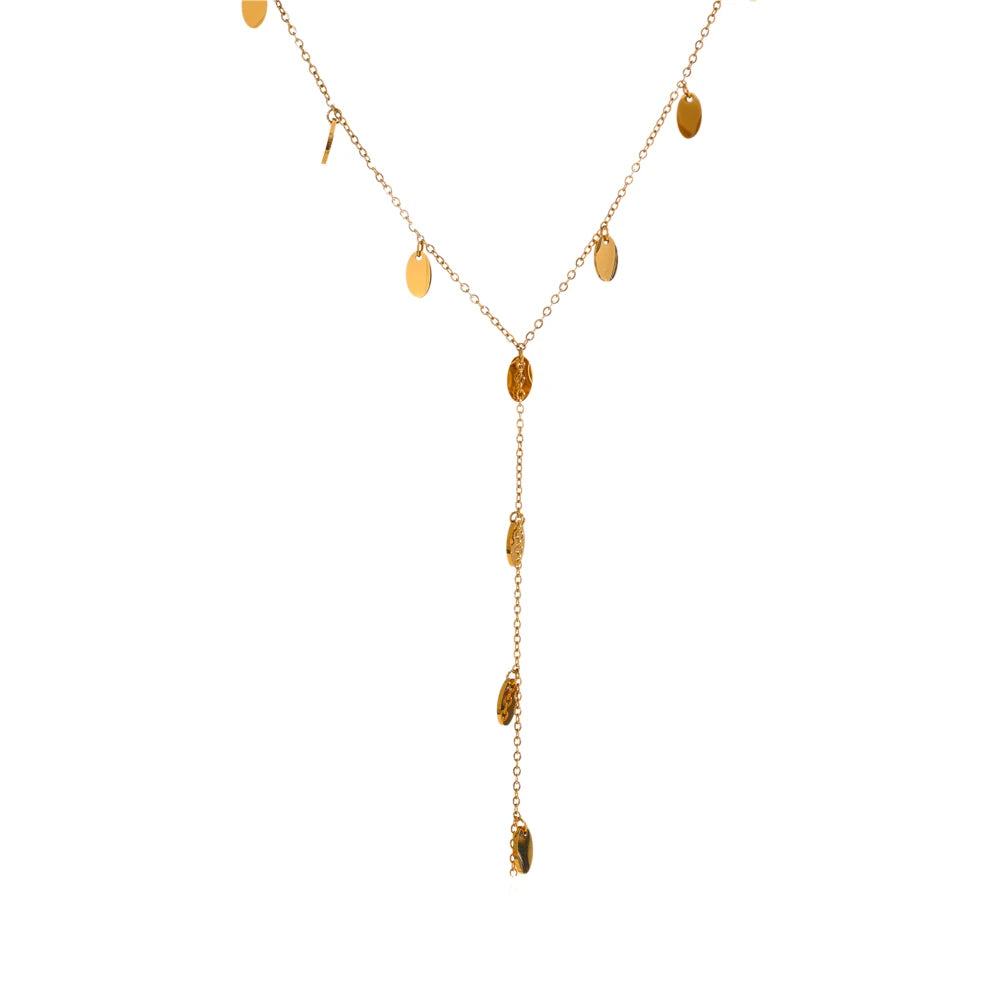 Leaves drop thin chain modern pendant necklace - product image