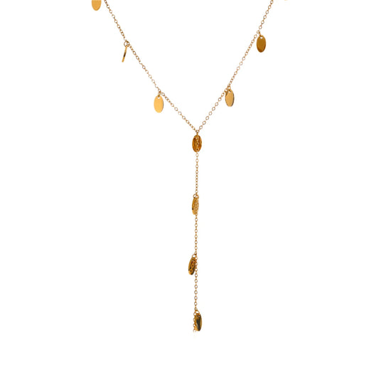 Leaves drop thin chain modern pendant necklace - product image