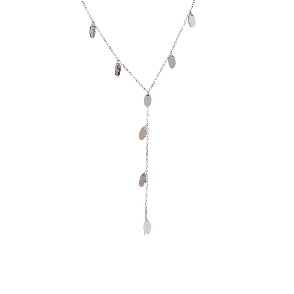 Leaves drop thin chain modern pendant necklace - product image