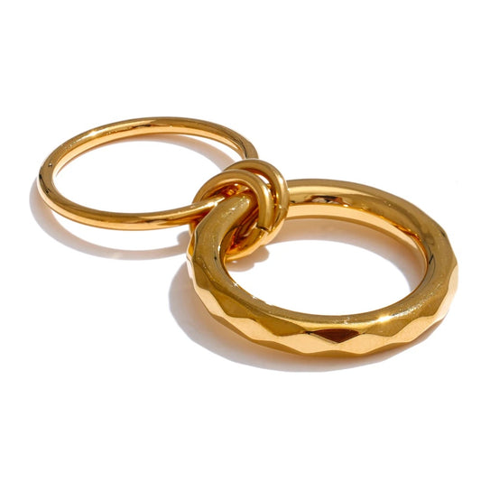 Line circle stacked daily charm ring - product image