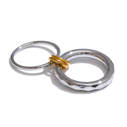 Line circle stacked daily charm ring - product image