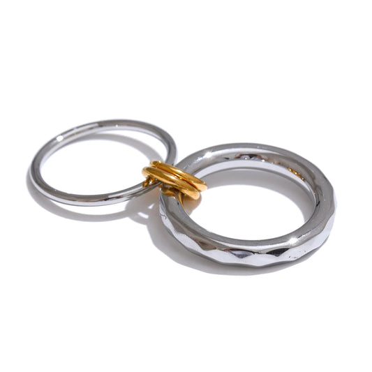 Line circle stacked daily charm ring - product image