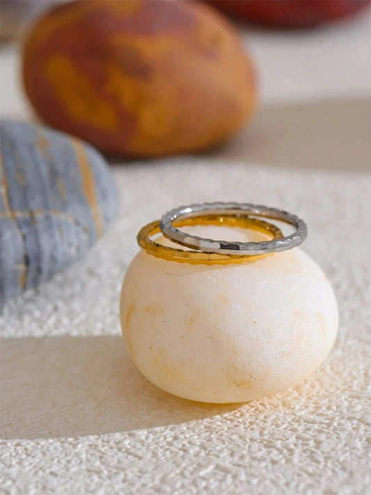 Line pattern simple round modern fashion ring - product image