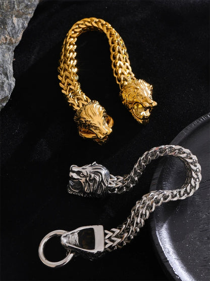 Lion cuban chain thick bracelet bangle - product image