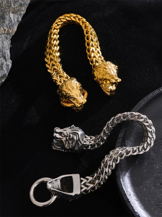 Lion cuban chain thick bracelet bangle - product image