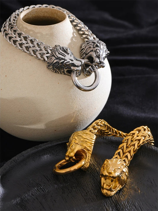Lion cuban chain thick bracelet bangle - product image