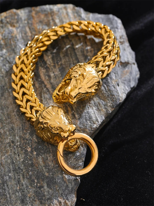 Lion cuban chain thick bracelet bangle - product image