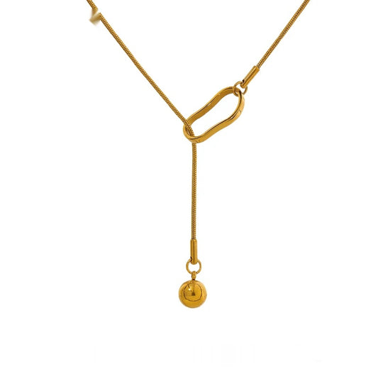 Long bib chain modern collar necklace - product image