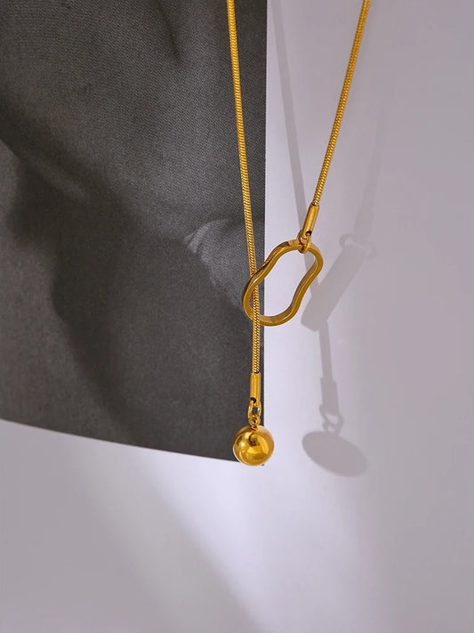 Long bib chain modern collar necklace - product image