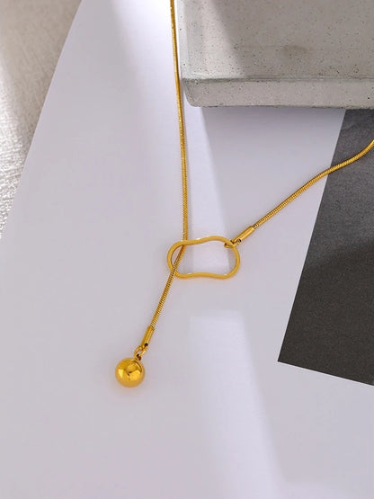 Long bib chain modern collar necklace - product image