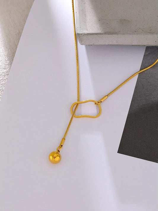 Long bib chain modern collar necklace - product image