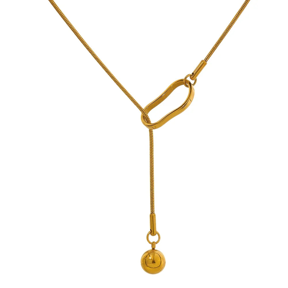Long bib chain modern collar necklace - product image