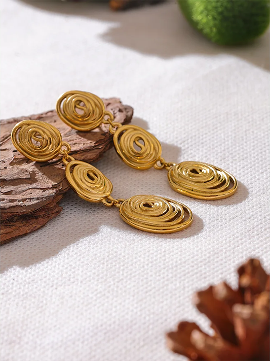 Long cast charms drop dangle earrings - product image