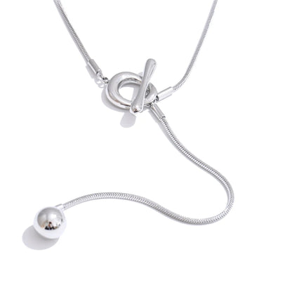 Long chain ball drop necklace - product image
